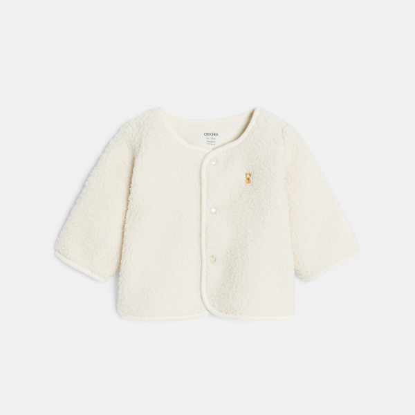 سترة جيليه من نسيج صوف الشيربا وبنطلون)سروال( من المخمل وقميص بودي أصفر للصبيان حديثي الولادة